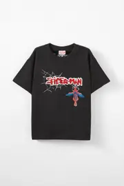 [Cotton On Kids] Cotton On Kids - Spiderman Drop Shoulder Short Sleeve Tee - Lcn mar black/spiderman icon 2 LCN MAR BLACK/SPIDERMAN ICON