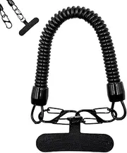 Ceprznvey Retractable Phone Lanyard, Anti-Theft Tether Strap, Anti-Drop Security Cord, Durable Tpu Zinc Alloy Build, Lightweight & Flexible Design, Travel Hiking Outdoor Use, Black, Se référer au