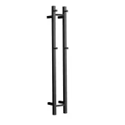 Hotwire - Heated Towel Rail - Double Vertical Square Bar (W180mm x H1200mm) - Matte Black