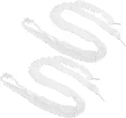 [MOBUTOFU] 2 Pairs Decorative Ruffle Shoelaces for Women Cute Lace Edge Wide Elastic Replacement Laces for Sneakers and Casual Shoes Fashion Ribbon Design