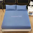Fitted Sheet Slipcover Mattress Protector Stretch Solid Color Bedroom for Decor