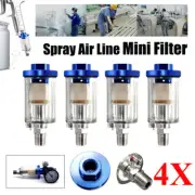 4Pcs Auto Car 1/4" Spray Paint Gun Mini In Line Air Filter Moisture Water Traps