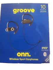 Groove On. Wireless Bluetooth Sport Earhook Earphones IPX5 Water Resistant