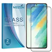 [2 Pack] Full Coverage Samsung Galaxy S21 FE 5G Tempered Glass Crystal Clear Premium 9H HD Screen Protector by MEZON (S21 FE, 9H Full)