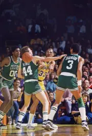 Los Angeles Lakers Kareem Abdul-Jabbar In Action Basketball 1987 Old Photo 1