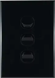 Connected Switchgear GEO 3 Gang Light Switch Black