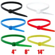 4" 8" 14" Nylon Plastic Cable Wire Zip Tie Cord Strap Wrap Fasten Organizer Lot