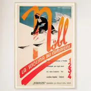 Galrie Nobl School of Champions Italy Vintage Ski Poster - Stylish Home Decor, Wood Frame, 70 x 100cm (28 x 40inch)