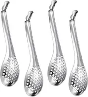 OFFSCH Practical 4-Piece Stainless Steel Colander Strainer Set Caviar Spoons Smooth Finish for Kitchen Use