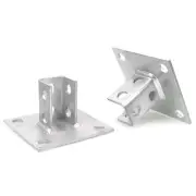 Post Base Channel 4 Hole Square Bracket for 1-5/8" Single Post Channel, Side ...