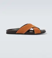 [Manolo Blahnik] Manolo Blahnik Chiltern suede slides AU 9.5 orange