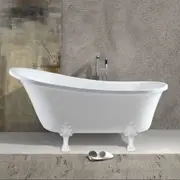 1500/1700mm FIE Lion Clawfoot Gloss White/Matt Black/Chrome Special Shape Acrylic Freestanding And Adjustable Steel Legs Bathtub With Overflow