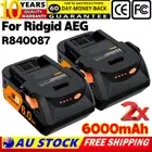 2x 6.0Ah 18V Li-ion Battery For AEG L1830R L1815R L1820R Ridgid R840087 R840085