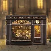 CUTEROOM DIY Doll Room Miniature Furniture House Kit with LED Light and Accessories-Light Refreshment Restaurant (MINI110)