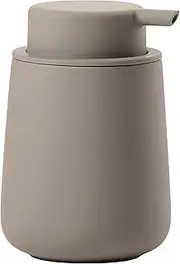 Zone Denmark Nova One Bathroom Soap Dispenser, Ceramic Hand Soap/Liquid Soap Dispenser, Diameter 8 cm, Height 11.5 cm, Capacity 250 ml, Taupe