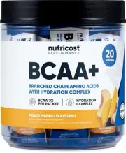 Nutricost BCAA+ Hydration Peach Mango Flavor (20 Stickpacks)