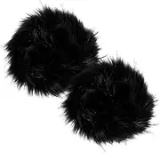 [LIFKOME] 1pair Furry Wrist Cuffs for Women Fluffy Elegant Clothing Accessory Stylish Arm Warmers for Girls for Cold Weather Fashion and Christmas