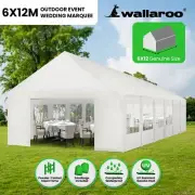 Wallaroo 12x6 Outdoor Event Gazebo Party Tent Marquee Wedding Canopy Shade White