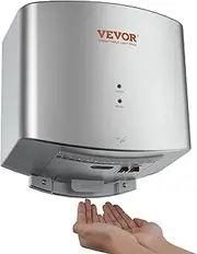 VEVOR Heavy Duty Commercial Hand Dryer, 1400W Automatic High Speed ABS Warm Wind Hand Blower, 220V-240V & Built-in Filter Sponge & Low Noise & Effortless Installation, Compliant for Industry Home