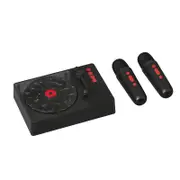 Vinyl Record Player Style Speaker with Ocean Sound White Noise, Retro Bluetooth Speaker with Double Microphone (Black)
