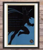 1992 DC Comics Batman Silhouette Framed Vintage Print Ad Comic Book Art
