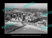 OLD POSTCARD SIZE PHOTO BOURNEMOUTH DORSET ENGLAND THE TOWN & PIER c1951 1