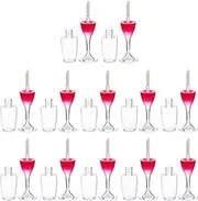 Healeved 12pcs Wine Glass Vials Lip Gloss Wine Tubes Lip Gloss and Lipstick Containers Continuous Spray Bottle Empty Lip Gloss Tubes Bottle Wands Lip Gloss Tubes Empty Palate Red Plastic