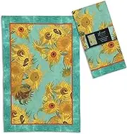 RainCaper Van Gogh Sunflowers Tea Towels Kitchen Towels, 18 x 28 Inches, 1 CT | 100% Cotton Super Soft and Absorbent Dish Towels