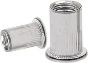 M10 Rivet Nuts Metric Nutserts, Aluminum 120 pcs, Nut Bolt Flange Blind Head Threaded Rivetnut Insert Kit Flat Set Nutsert Rivnut Riv Nut Tool Rivets Drill Adapter Gun Sunk Alu