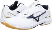 Mizuno WAVE DRIVE 9 White/Navy/Gold Unisex Table Tennis Shoes 81GA2205