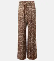 [Stella McCartney] Stella McCartney Leopard-print pajama pants AU 12 brown