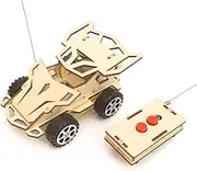 BCOATH 1 Set DIY Sports Car Kit Wireless Remote Controlled Assembled Racing Model for Safe Wood Material for Creative Learning Practical Skills Development No Battery Included
