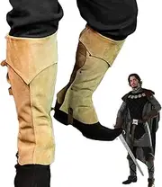 [Generic] Boot Protector Suit, Steampunk Boots in Artificial Leather, Medieval Renaissance Costumes, Message Pirate Boots, Costume Accessories for Men and Women, These Boot Covers in Artificial