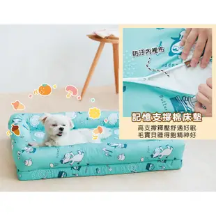 【奶油獅】台灣製造-森林野餐-寵物記憶床墊(不含內棉)-純布套賣場