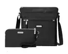 New BAGGALLINI Go Bagg Crossbody & Removable RFID Phone Wristlet Set Black