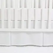 CaSaJa Classic Microfiber Crib Skirt with 2 Pleated Workmanship, Soft Breathable Dust Ruffle Fits Standard Crib and Toddler Bed, Pure White Color for Baby Boys and Girls, 14 inches Drop, White
