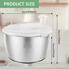 Salad Spinner 5L Lettuce Spinner 304 Stainless Steel Vegetable Dryer<>