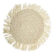 LVD Paper Round 38cm Raffia Placemat Home Decor - Bleach