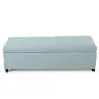 Noble House Storage Bench 16" x 50" Polyester Cushion Fabric Upholstery Blue