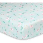 The Peanutshell Little Llama Cotton Fitted Sheet 135cm Bedding Allover Print