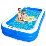 Inflatable Swimming Kiddie Pool for Adults Kids Ages 4-8-12, Size 120" X 72" ...