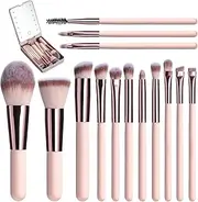 Makeup Brushes Sets - Powder Blush Blending Eyeshadow Brushes Set | Make Up Brushes Pack 14 | Makeup Brush Kit With LED Mirror And Case For Outing Traveling