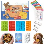 BoneItUp Homemade Dog Treats Set Silicone Molds Cookie Cutters with Healthy Vet Approved Recipes, Puppy Treats with Paws & Bones Food Grade Silicone Trays and for Candy and Dog Ice Cubs