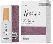 D'Addario Organic Reserve Classic Bb Clarinet Reeds - Reeds for Clarinet - Individually Sealed - 2.5 Strength, 10 Pack