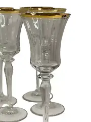 Vintage Mikasa Crystal JAMESTOWN GOLD Set of 11~8-3/4" Wine Goblets Optic