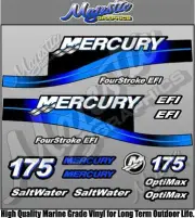MERCURY 175hp - BLUE - EFI SALTWATER - OUTBOARD DECALS