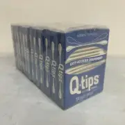 Vintage Box Q-tips NOS Sealed Pack Of 12 Boxes Of 54 Count Each Flexible Sticks