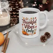 Thanksgiving Ceramic Mug, Holiday Coffee Cup, Harvest Season Ceramic Mug, Mugs