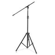 PYLE Microphone Stand Heavy Duty - Mic Stand Height Adjustable 51.2'' to 78.75'', w/Extendable Telescoping Boom Arm, Very Sturdy Tripod Base- Ideal for Studio or Performance Use- Black