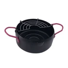18CM Tempuras Deep Fryer Pot with Basket Non-stick Frying Pot Kitchen Deep Fryer